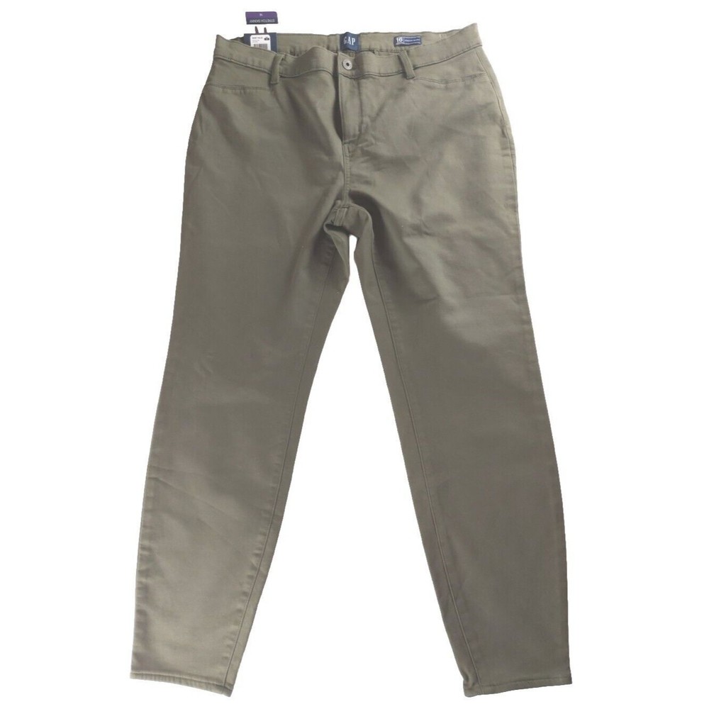 Gap Olive Green Stretch Skinney High Rise High Waist 16 NWT
